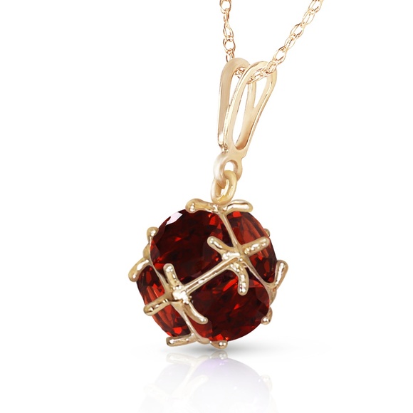 Galaxy Gold Products Jewelry - 14K. SOLID GOLD NECKLACE WITH NATURAL GARNETS